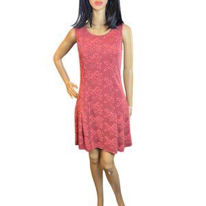 5/$25 Xhilaration Floral Print Sleeveless Flapper Dress in Pink Size Small